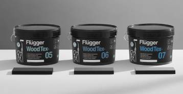 Flugger maling Wood Tex 05, 06 og 07. Træværk udseende.