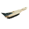Stålborste med skrapa (trähandtag) - 14 x 6 rader