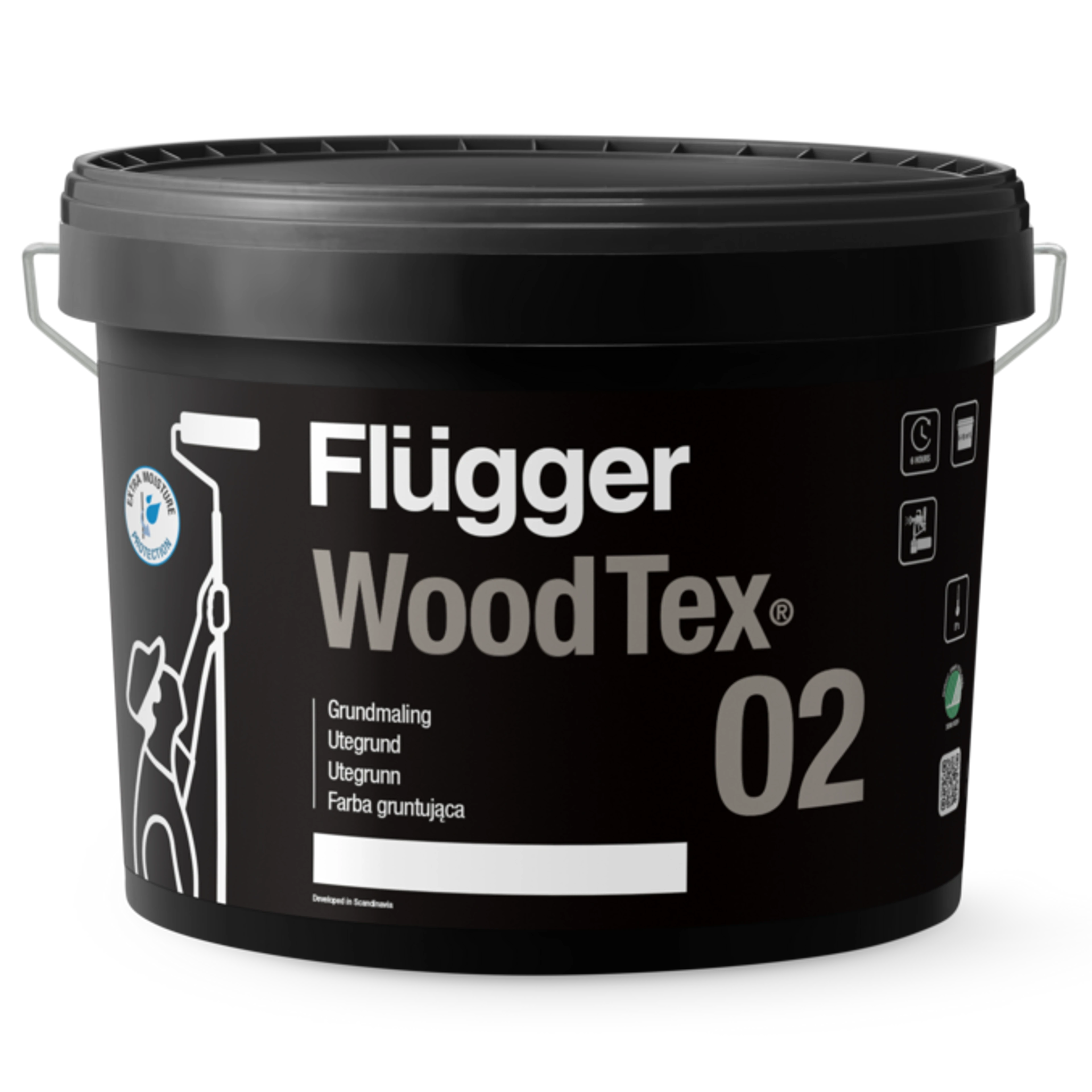 Flügger 02 Wood Tex - pigmentert vannbasert tregrunning
